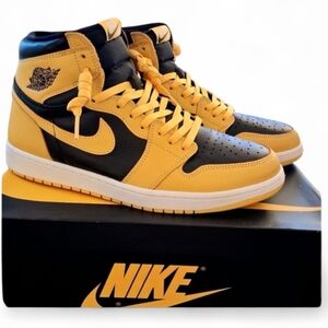 Nike Men's Yellow and Black Air Jordan 1 Retro High OG “Pollen” Varsity Size 13